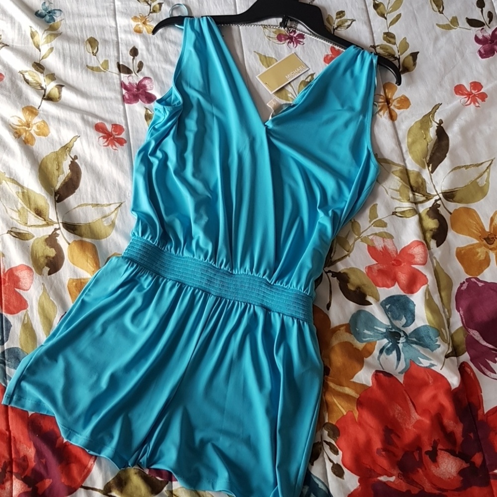 Silky baby blue Michael Kors romper